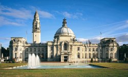 Outside view of Cardiff City Hall